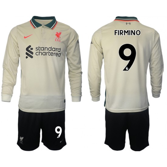 Camisola Liverpool Roberto Firmino 9 Criança Equipamento Segundo 2021-2022 Manga Comprida